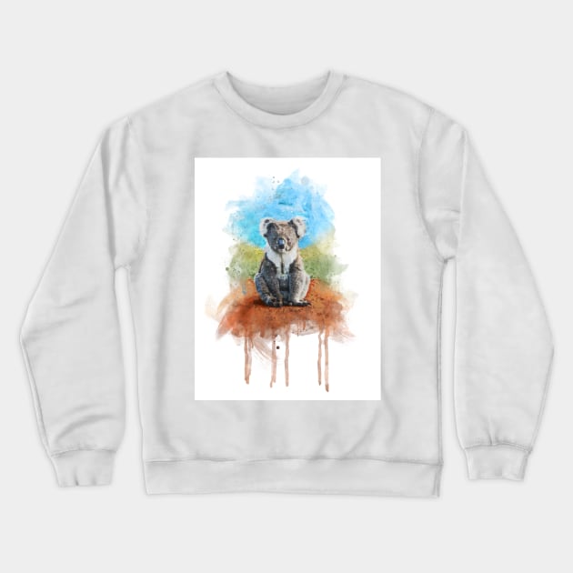 Watercolor Illusration of a Koala Crewneck Sweatshirt by diplikaya